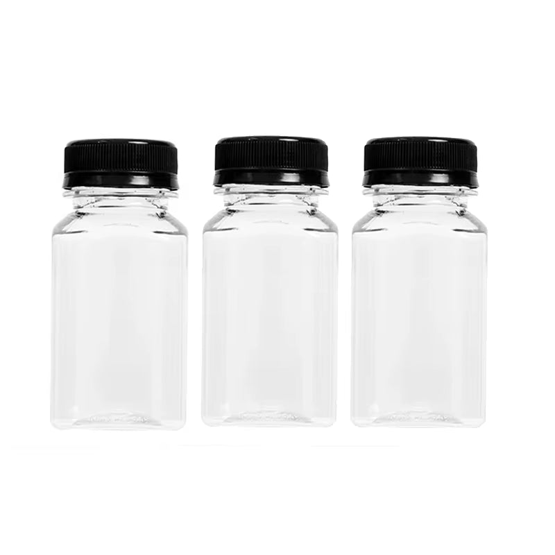 Empty Plastic Juice Bottles with Caps Water Bottles Clear Bulk Drink Containers with Lids Juicing Drinking Milk Jam Container