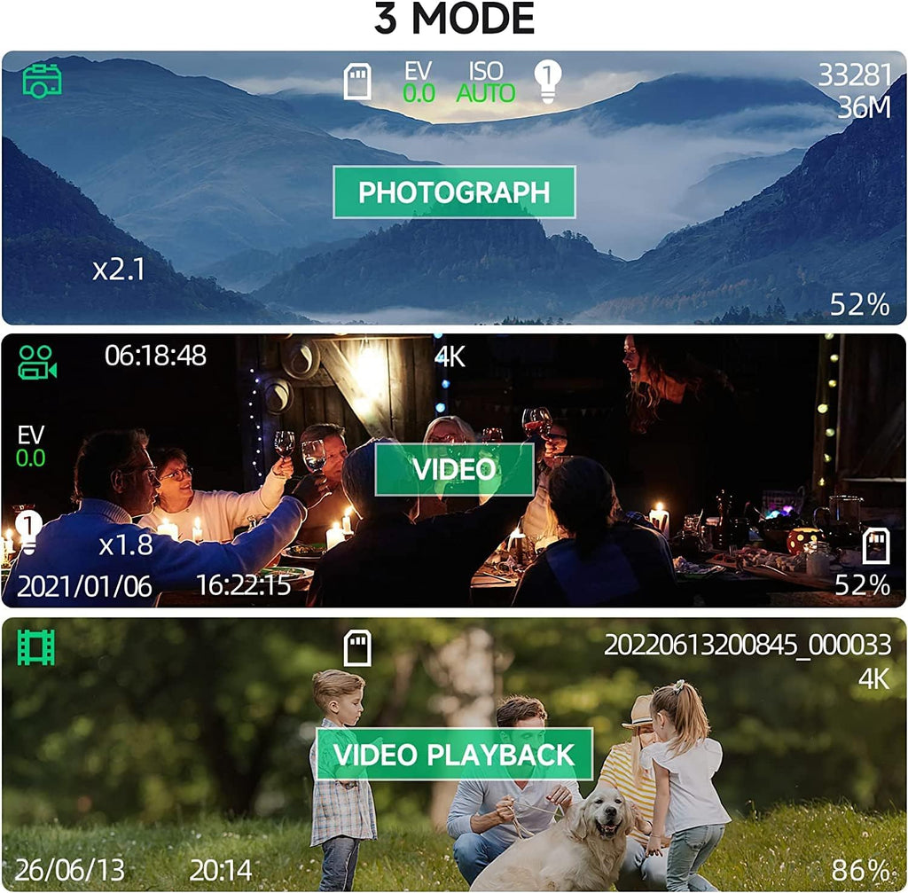 Night Vision Goggles for Adults, 4K Infrared Night Vision Binoculars with Rechargeable Battery and Anti-Shake Motion Detection for Camping