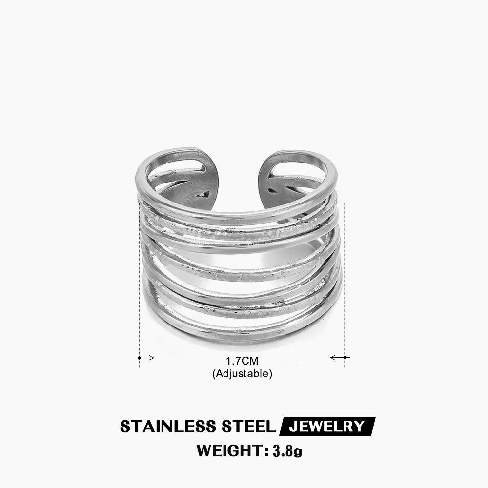 Gold Color Stainless Steel Heart Ring Women Metal Finger Hollow Ring Waterproof Jewelry Girlfriend Gift Bijoux Femme Anillos