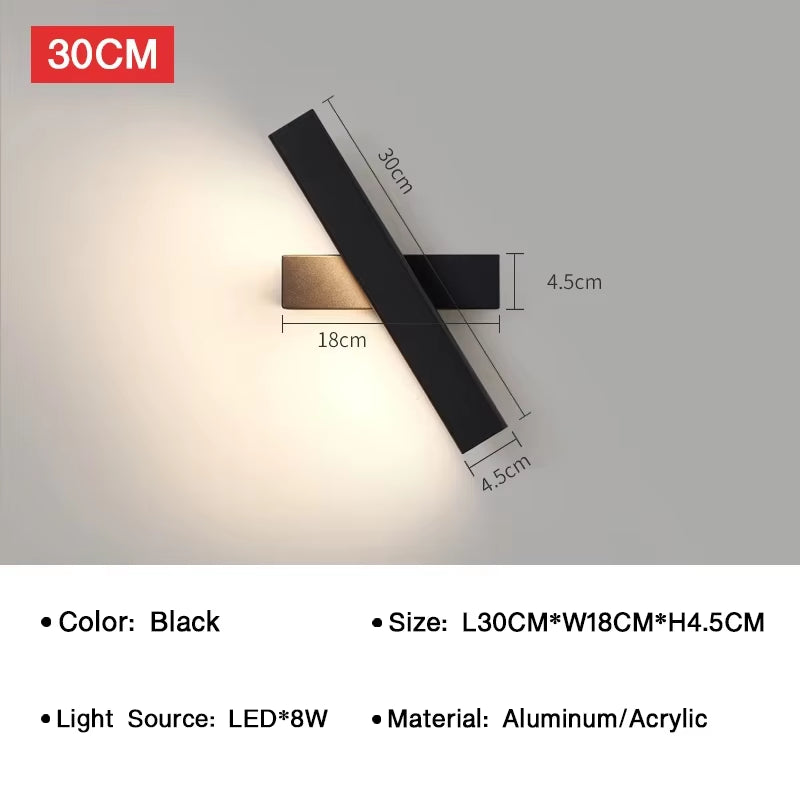 Modern LED Wall Light 350° Rotatable Wall Lamp for Bedroom Living Room Indoor Wall Sconces Lighting Fixture