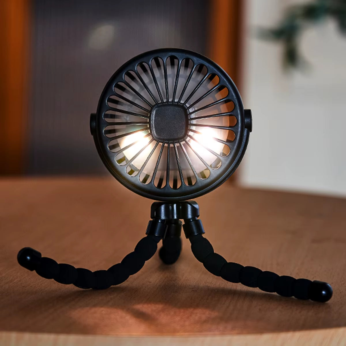 Octopus Shape Handheld Fan Standing, Hanging and Winding 4 Forms Night Light Design Rechargeable Long Battery Life Mini Student