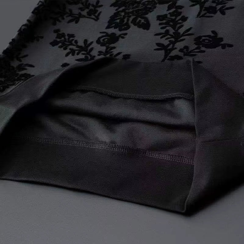 Spring Summer New Men Suits Simple Jacquard O-Neck Long Sleeve Thin T-Shirts and Pants Two Piece Set for Men'S Trendy Outfits