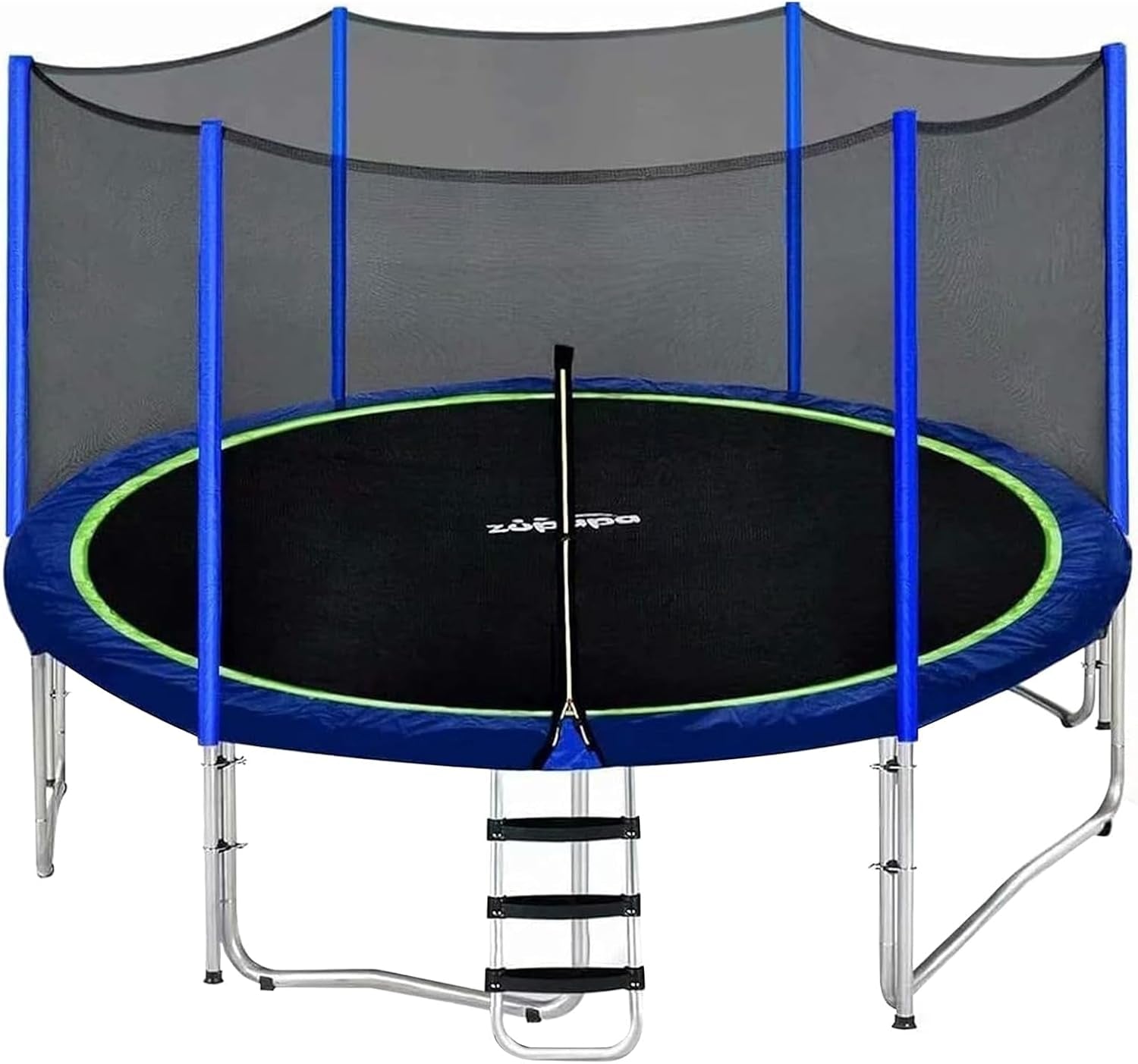 No-Gap Design 16 15 14 12 10FT Trampoline with Safety Enclosure Net and Non-Slip Ladder 10-Year Quality Assurance Perfect for Kids Family Outdoor Backyard Fun