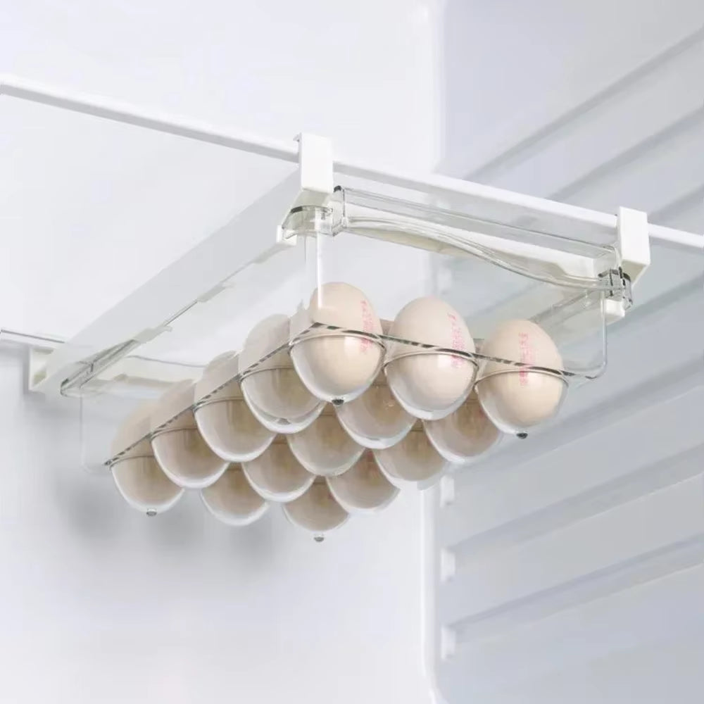 Transparent Fridge Organizer Fruit Egg Refrigerator Storage Box Under-Shelf Refrigerator Drawer Box Fresh-Keep Kitchen Organizer
