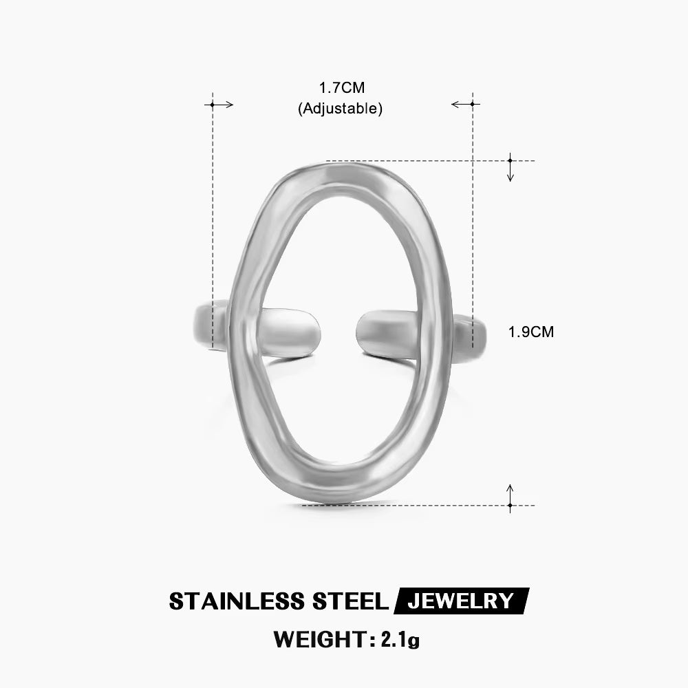 Gold Color Stainless Steel Heart Ring Women Metal Finger Hollow Ring Waterproof Jewelry Girlfriend Gift Bijoux Femme Anillos