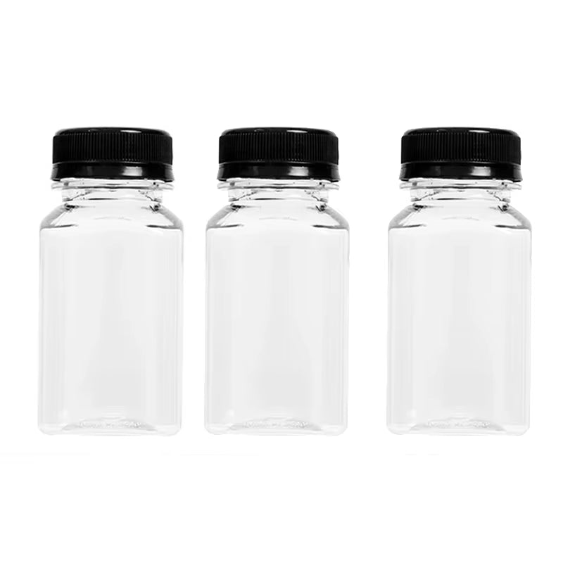 Empty Plastic Juice Bottles with Caps Water Bottles Clear Bulk Drink Containers with Lids Juicing Drinking Milk Jam Container