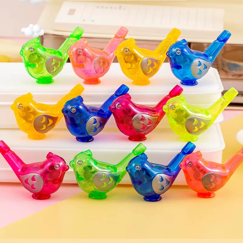 30Pcs Colorful Mini Bird Plastic Water Whistles Noise Maker Toys for Kids Birthday Party Favors Baby Shower Gift Pinata Fillers